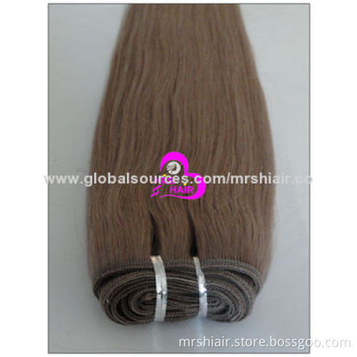 18-inch brown silk straight human hair weaves